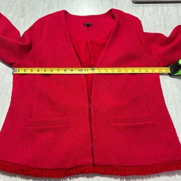 Talbots Women’s Red Tweed Hook Eye Closure Blazer Jacket Size X - Picture 11 of 15